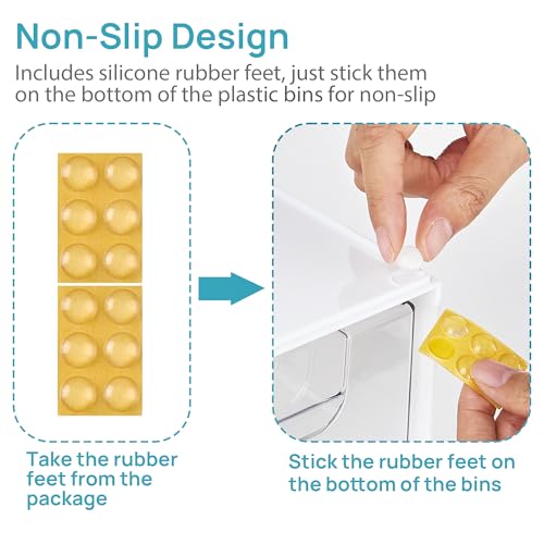 Vtopmart White Stackable Storage Drawers, 2 Pack Wide Organizers - style: Wide-2pack-White