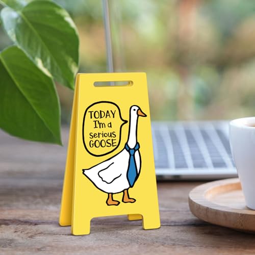 Funny Office Desk Accessories Decor Acrylic Silly Goose Mini Floor Sign Funny Cute Gag Office Decorations Gifts for Work Women - style: SILLY GOOSE