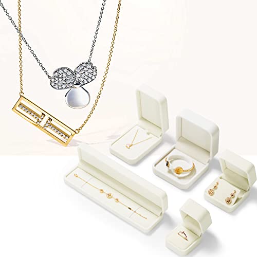 Oirlv White Velvet Earring Box,Dangle Earring Stud Holder Boxes - style: Earring Box