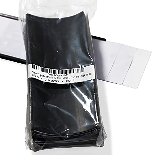 SmartSign Magnetic 'C' Channel Label Holders | 2.5" x 6" Pack of 10 - size: 2.5" x 6"