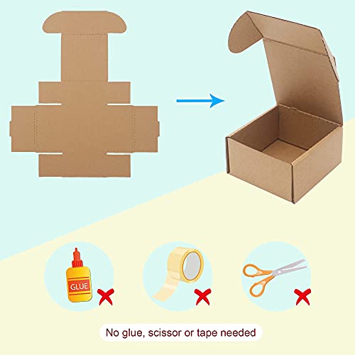 10 Pack Small Shipping Boxes 4x4x2'' (Inner Size) Corrugated Small Cardboard Boxes for Shipping, Recyclable Packaging Boxes for Business, Mailer, Gift Packing, Crafts Packing, Jewelry Boxes, Brown - size: 4 x 4 x 2 inches 10 pack