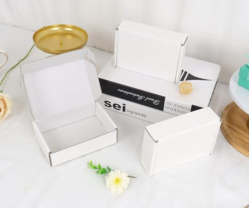6"x4"x1.6" Shipping Boxes, 50 Pack White Cardboard Mailer Box, Small Gift Boxes for Packaging Small Business - color: White, size: 6x4x1.6 in
