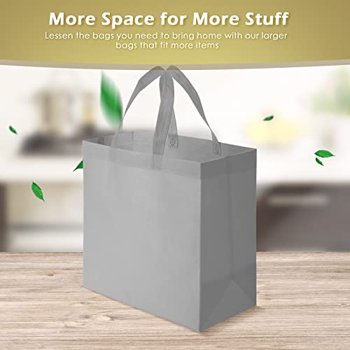 Reginary 100 PCS Non Woven Tote Bags Bulk,Gray - color: Gray