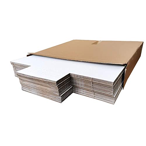 50 Pack 11 1/8" x 8 5/8" x 2" Corrugated Easy-Fold Mailer, Letter-Size Height Adjustable, White with Tape & Dispenser (EM1182-tc)