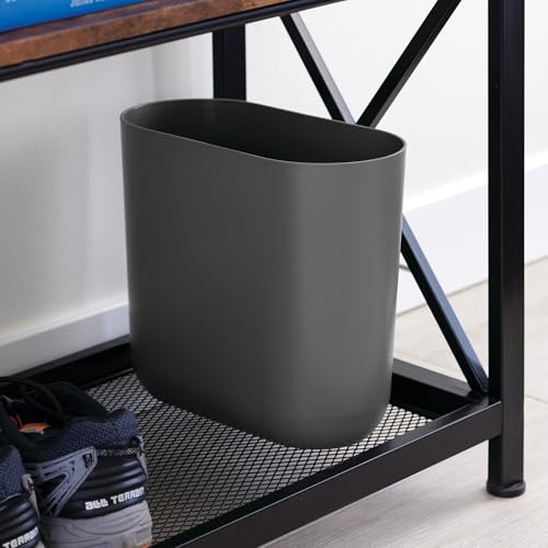 iDesign Small Slim Plastic Bathroom Trash Can, 2-Pack, Gray - color: Charcoal, style: Pack of 2
