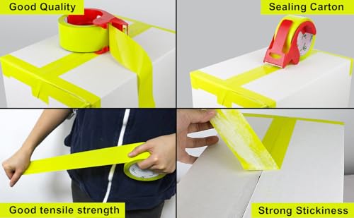 BOMEI PACK Light Yellow Heavy Duty Packing Tape 3 Rolls, 1.88 inches Wide, 55yds Length per roll, Light Yellow Refill Tape for Packaging and Shipping for Carton Sealing Tape - color: light yellow