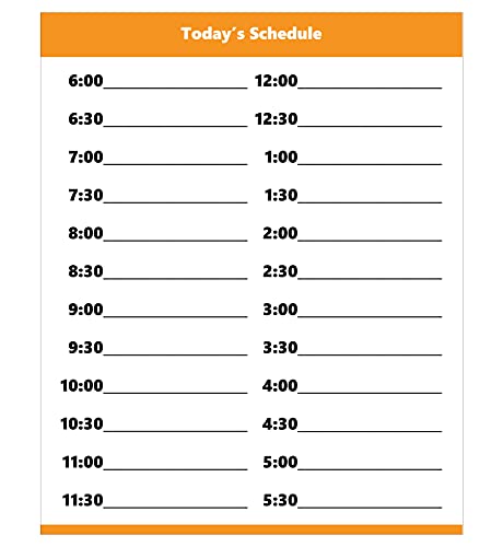 Dry Erase Hourly Schedule Magnet (Standard Clock) by DCM Solutions (Orange, 8.5" W x 10.5" H) - color: Orange