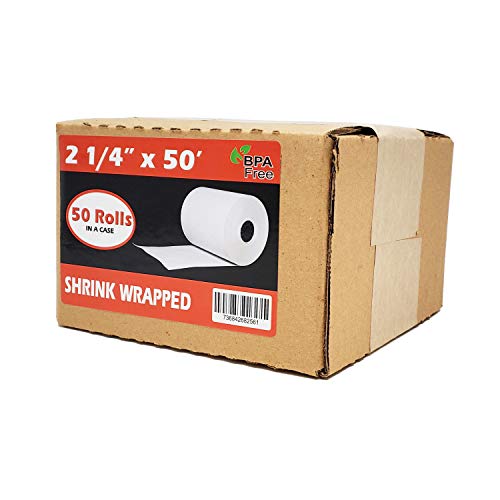 (1500 Rolls) 2 1/4 x 50 Thermal Paper Receipt Rolls 55 GSM Premium Quality German Paper fits all Credit Card Terminals VX520, ICT220 ICT250 BPA Free from BuyRegisterRolls - size: 30 Cases - 1500 Rolls, style: 2 1/4" x 50' Thermal