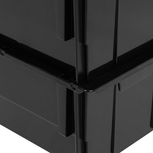 IRIS USA 24-Pack, Extra Small Stackable Storage Bins, Black - size: Extra Small - 24 Pack