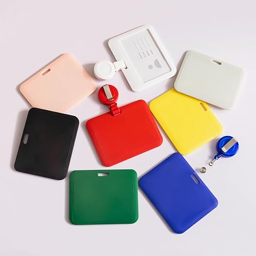 1 Pack Badge Holder, Horizontal ID Badge Holder with Window, ID Card Holder - color: Blue-2, size: 1 Pcs