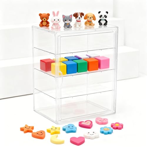 Clear Acrylic Pastry Bakery Display Case, 4-Tier Countertop Bread Box