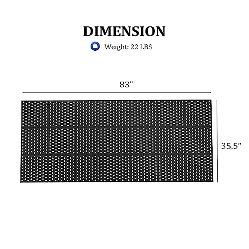 ROVSUN Rubber Floor Mat with Holes, 3x7 FT Hollow Large Mat Roll, Anti-Fatigue/Non-Slip Drainage Mat, for Industrial Kitchen Restaurant Bar Bathroom, Indoor/Outdoor Cushion - size: 83"L x 35.4"W x 0.4"Th