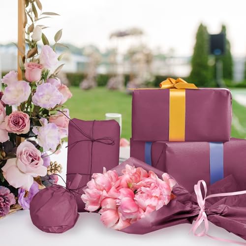 120 Sheets 14 x 20 Inch Burgundy Tissue Paper for Gift Bag Wrapping - color: Burgundy