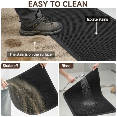 TANYOYO 3' X 4'Ft (36×48) Commercial Heavy Duty Rubber Mesh Door Mat – Waterproof Non-Slip Dirt Trapper for Mall Entrance, Patio, Garage & High Traffic Walkways, Black Outdoor Commercial Welcome Mat - size: 3' x 4' (Rectangular)