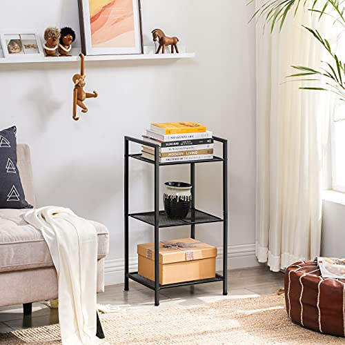 SONGMICS 3-Tier Storage Rack, Bathroom Shelf, Extendable Plant Stand - color: Black, size: 3 Tiers