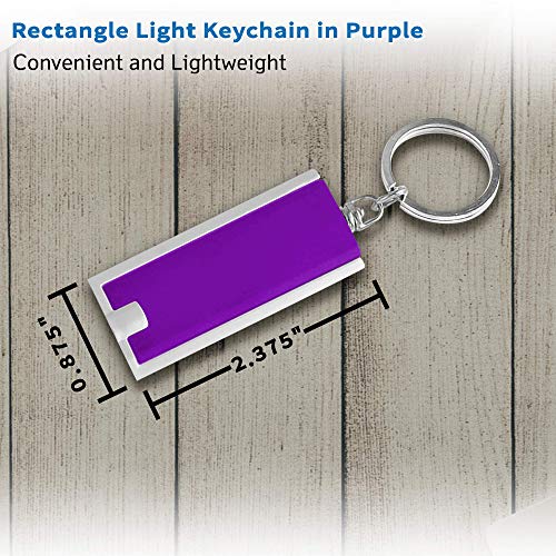 DISCOUNT PROMOS 10 Flashlight Keychains Pack - Rectangle, Plastic - Purple - color: Purple, size: 10 keychains