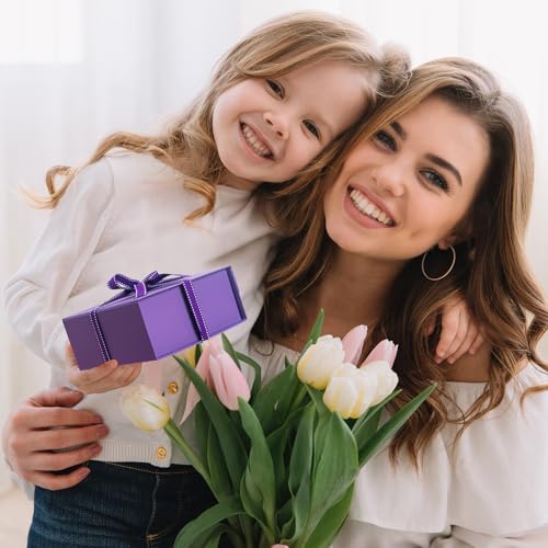 Purple Gift Boxes with Lids Pack of 3, 6x6x3 In Small Gift Box with Ribbon - color: Purple-3P