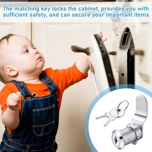 Kenning 24 Sets 1-3/8'' Fits on 1.1'' Max Cabinet Locks with Keys for Secure Drawer Mailbox Rv Storage Box Replacement Lock, Zinc Alloy - size: 1-3/8 Inch