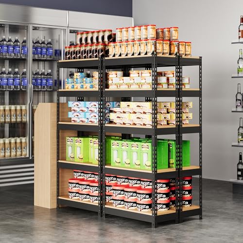 Topeakmart 5 Tier Metal Storage Shelving Unit, 27.5x12x60 Inch, Black - color: Black, size: 27.5 x 12 x 60 Inch