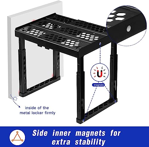 Locker Organizer Shelf, Adjustable Width and Height, Ideal Locker for School, Office, and Gym Lockers (Black 2 Pack) - color: Black 2 Pack