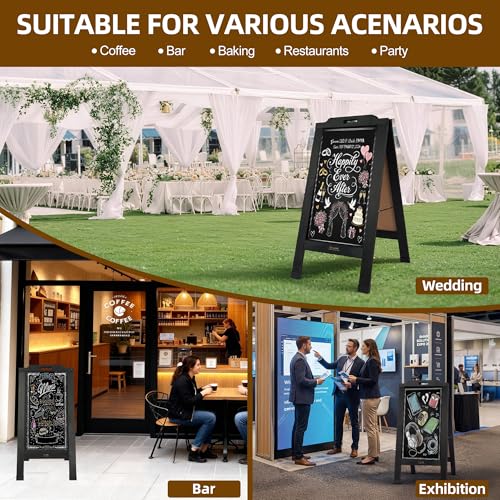 Magnetic Portable A-Frame Chalkboard Signs, 40" × 20", Black - color: A-portable-black