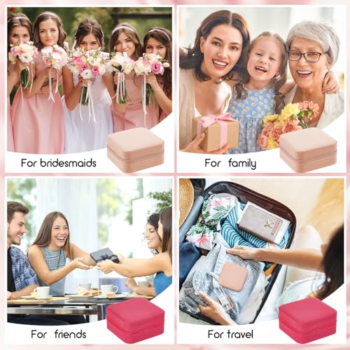 Taiyin 6/12/50 Pcs Travel Jewelry Case Bulk - color: Pink, Rose Red