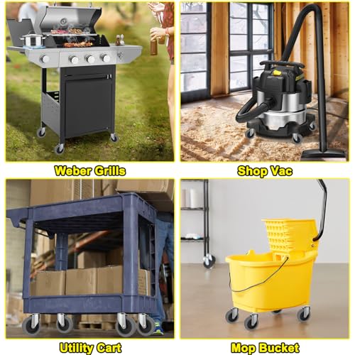 4 Inch Swivel Stem Casters 7/16-Inch Stem Diameter Rubber Wheels - 4 Pack - style: 4 Inch-7/16"x1-3/8"