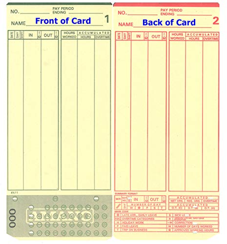 Compumatic Time Cards for Amano MJR-7000 & MJR-8000 Clocks (1000/Box)