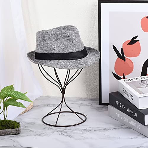 uxcell Metal Hat Display Stand 2 Pack Tabletop Hat and Wig Rack Modern Women Closet Holder for Baseball Cap, Fedora Hat, Cowboy Hat - Bronze - color: Bronze