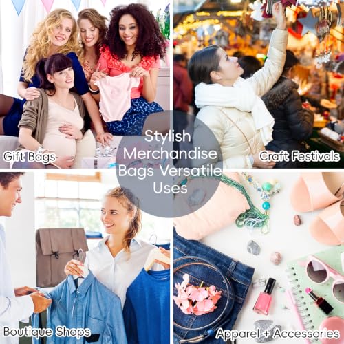 100 Pack Clear Thank You Shopping Bags for Small Business 9x12 Inch - color: Clear