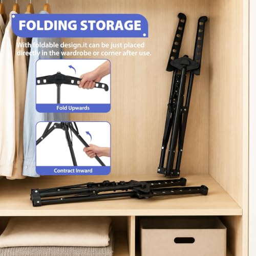 Cap and Gown Display Stand, Adjustable Shirt Display Stand - color: Glossy Black