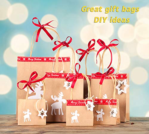 BagDream Kraft Paper Bags with Handles 10x5x13 Inch Brown 100 Pack Bulk - color: Brown