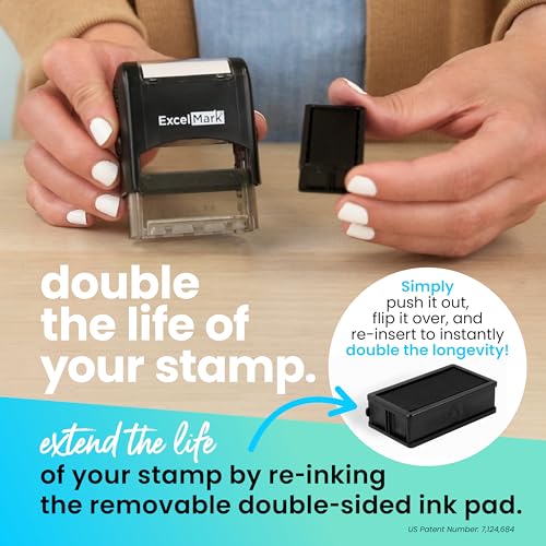 ExcelMark AIR Mail Self Inking Rubber Stamp - Red Ink - color: Air Mail