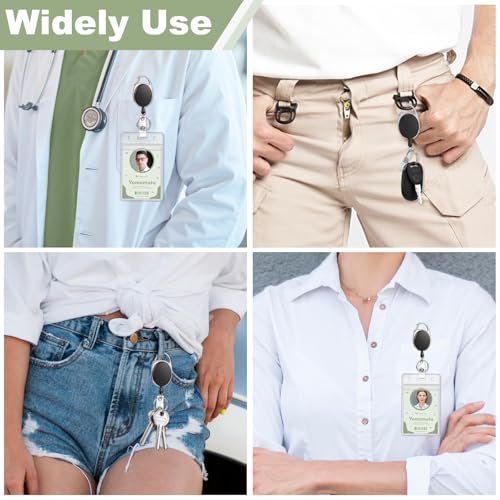 2 Pack ID Badge Holder with Badge Reels Retractable Clip - style: 2 Set Clear Material