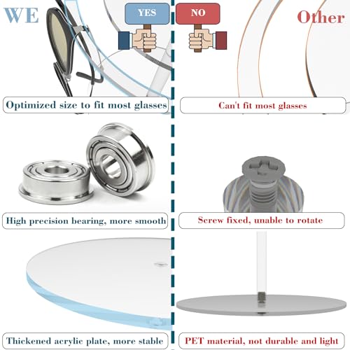 360° Rotating Acrylic Sunglasses & Eyeglasses Display Rack - Double-Tier Clear Tabletop Organizer for Eyewear - color: Clear-2