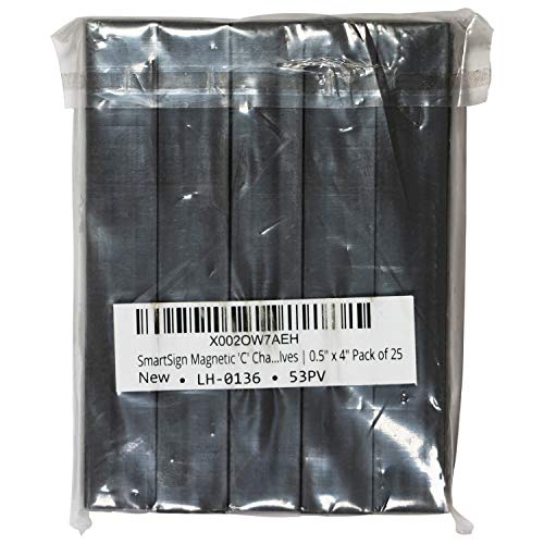 SmartSign Magnetic 'C' Channel Label Holders for Metal Racks and Shelves | 0.5" x 4" Pack of 25 - size: 0.5" x 4"