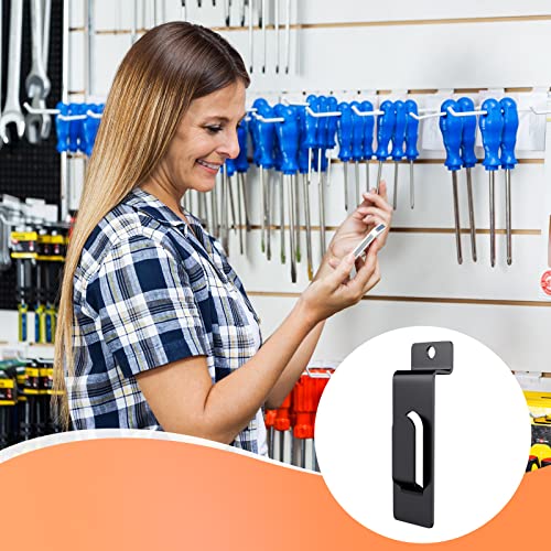 20 Pack Slatwall Utility Notch Hook Commercial Metal Display Hook Hanger Slat Wall Hangers Accessories for Photo Frame Painting Arts Center Slat Panel (20, Black)
