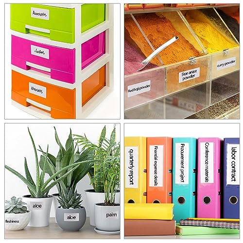 2000 Pcs White Labels Stickers to Write On 2 x 1 Inch, Waterproof and Oil Resistant Blank Barcode Labels for Food Containers Jars Pantry Organization