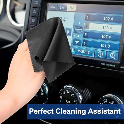 Frienda 12 Pack Large Glass Cleaning Cloth, Black,Light Gray - color: Black,light Gray