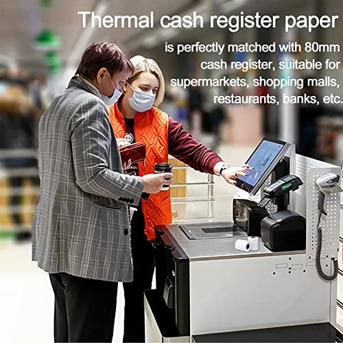 MFLABEL 3-1/8" x 119' Thermal Receipt Papers Rolls - 10 Rolls for 80mm Thermal POS Printer - size: 3-1/8" x 119'