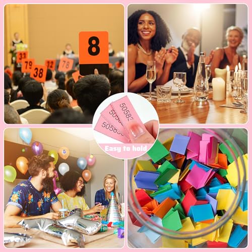 Kosiz 25 Bid 504 Raffle Ticket Sheets Chinese Auction Tickets, Pink - color: Pink, size: 25 Bid