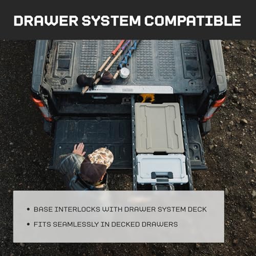DECKED Payloader 32 L (3-Pack) - 75 lb Bin / 200 lb Lid Load Rated, Heavy-Duty Stackable Storage Bins, Fits Drawer System & Tool Box - Desert Tan - color: Tan