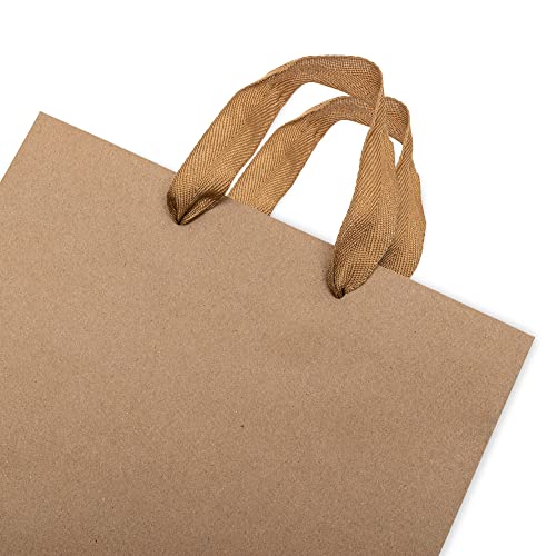 Prime Line Packaging Small Brown Gift Bags with Handles, 6x3x9 In, 50 Pack - size: 1 Count (Pack of 50)
