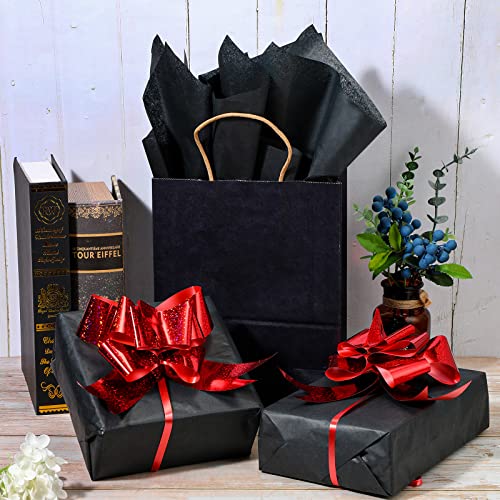 Fuutreo 300 Sheet Kraft Tissue Paper Bulk 14x20'' Wrapping, Black - color: Black