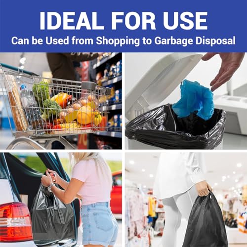 Black T-Shirt Carry-Out - 1000 Pack, Heavy Duty HDPE