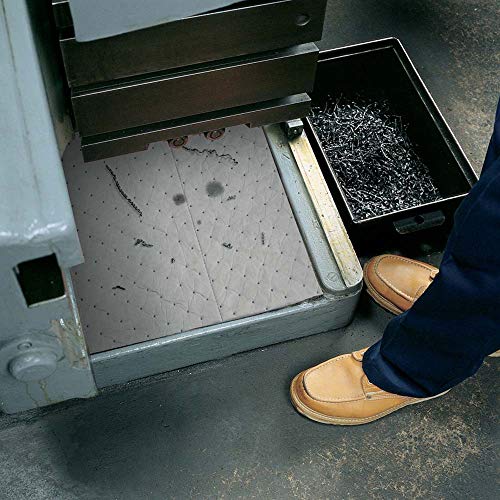 Universal Commander Absorbent Mat Pad Box, Mediumweight, Polypropylene, 19” x 15” (L x W), Gray, Pack of 100 (GPF100M)