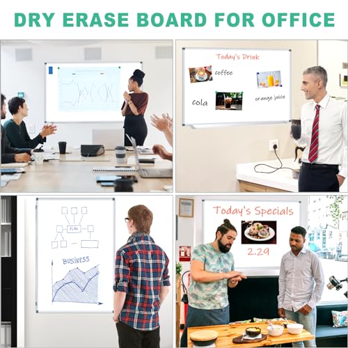 H-Qprobd 3' x 2' Whiteboard Dry Erase White Board for Wall 36x24 (3pcs) Magnetic Boards for Office Classroom & Home, Small Wall Whiteboard Including 6 Markers, 20 Magnets, 2 Erasers - size: 36"x24"(3pcs)