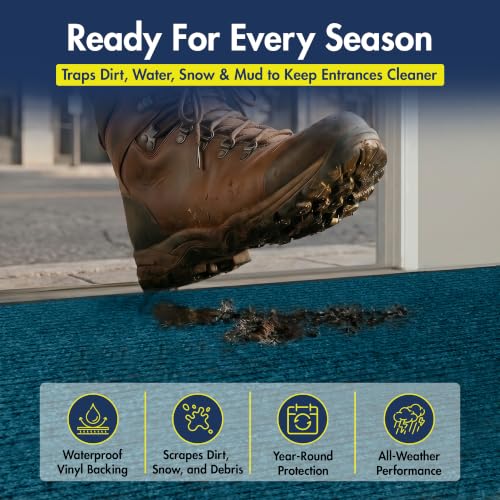 Notrax 109 Industrial Door Mat, 3' x 6' Blue, Made in the USA - color: Slate Blue, size: 3' x 6' (Rectangular)