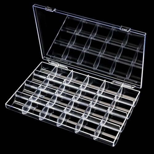Noverlife 24 Grids Clear Plastic Organizer Box with Fixed Dviders, Acrylic - size: 24 Grids - 1 Pack