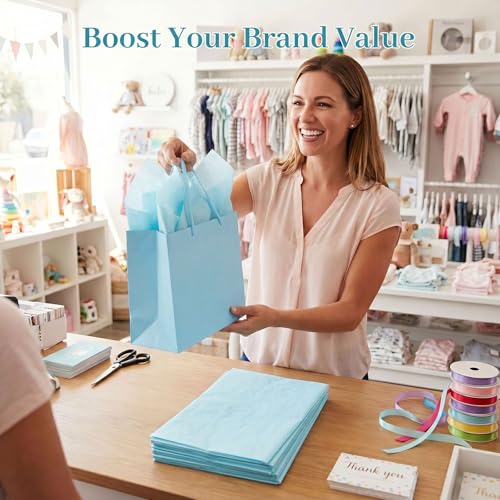 Shindel Light Blue Tissue Paper 120 Sheets, 20 X 14 inch for Gift Bags - color: Blue